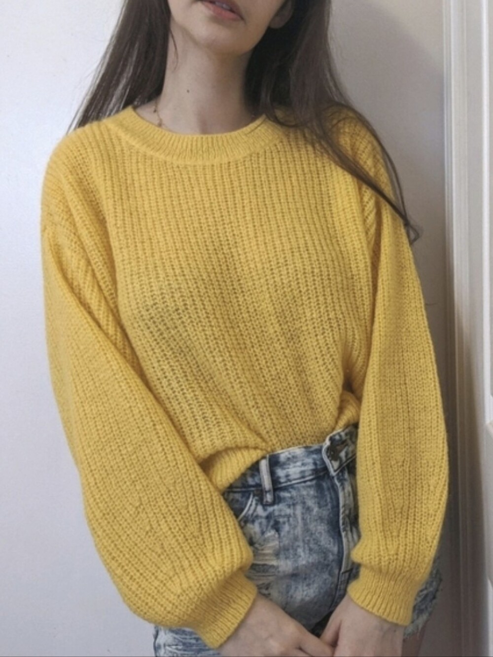 Oversized Yellow Knit Sweater